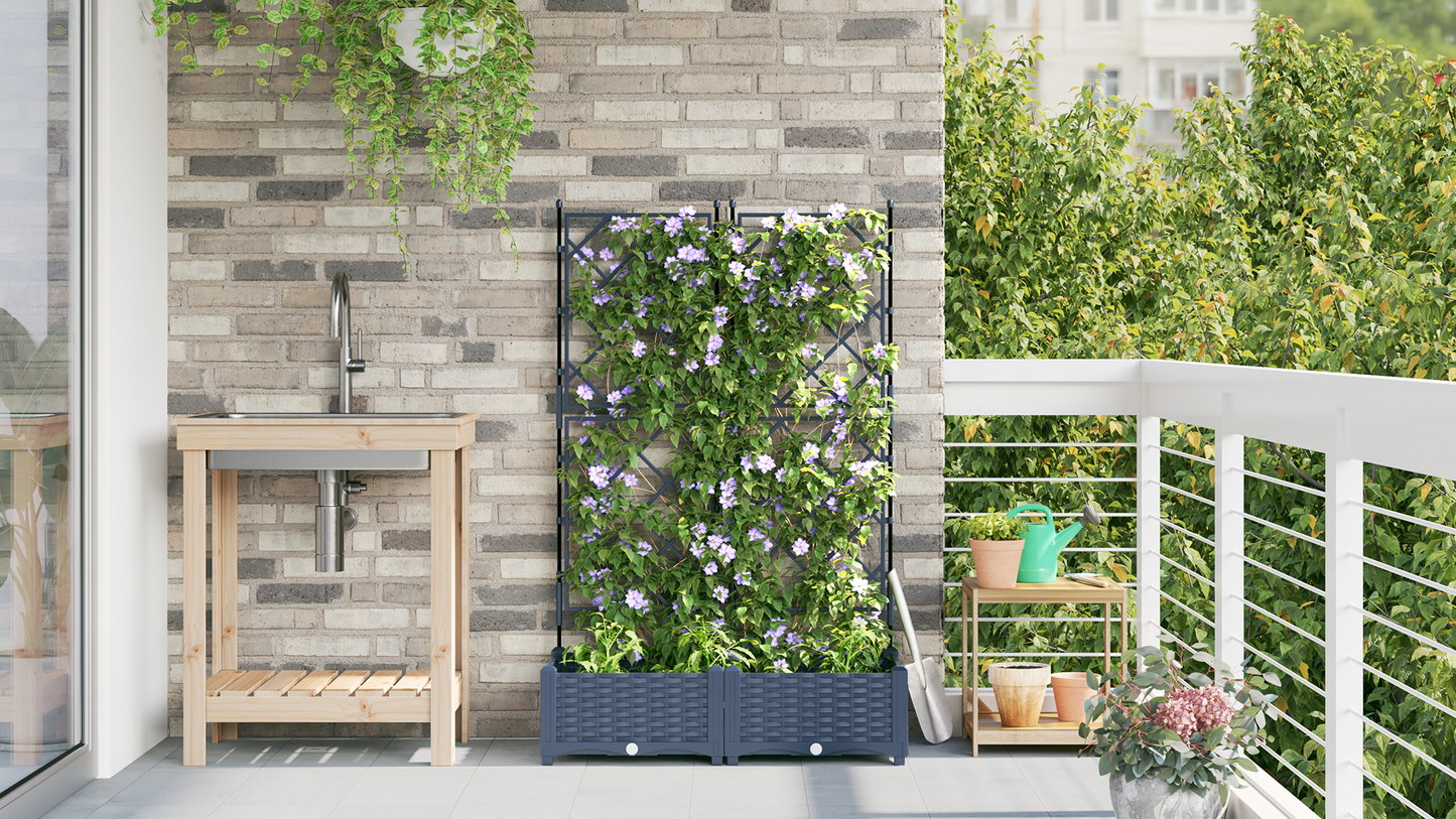 vidaXL Κηποτινάκι με Τρέλα Γκρι 80 x 40 x 125.5 εκ. PP