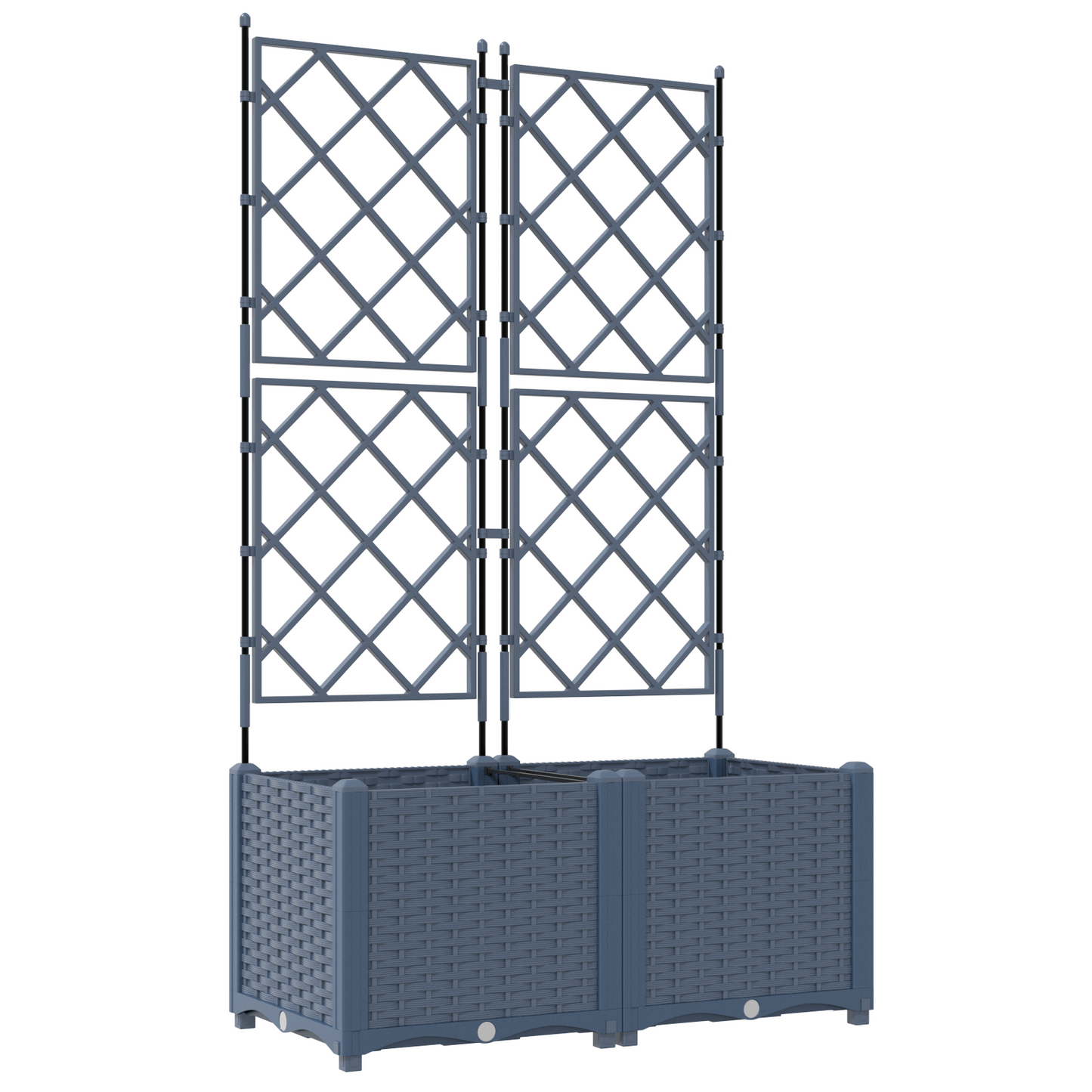 vidaXL Κηποτινάκι με Τρέλα 2 pcs Γκρι 80 x 40 x 143 εκ. PP
