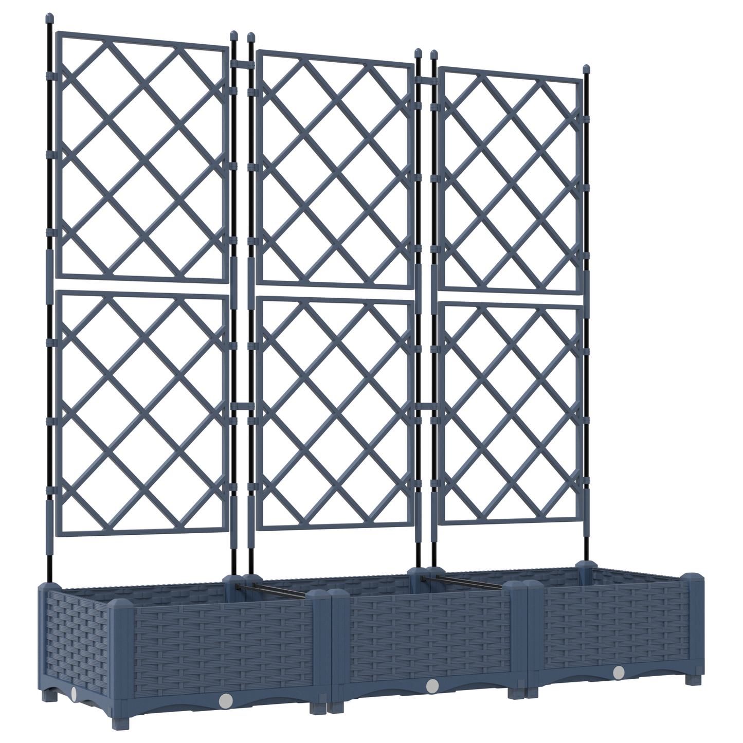 vidaXL Κηποτινάκι με Τρέλα 3 pcs Γκρι 120 x 40 x 125.5 εκ. PP