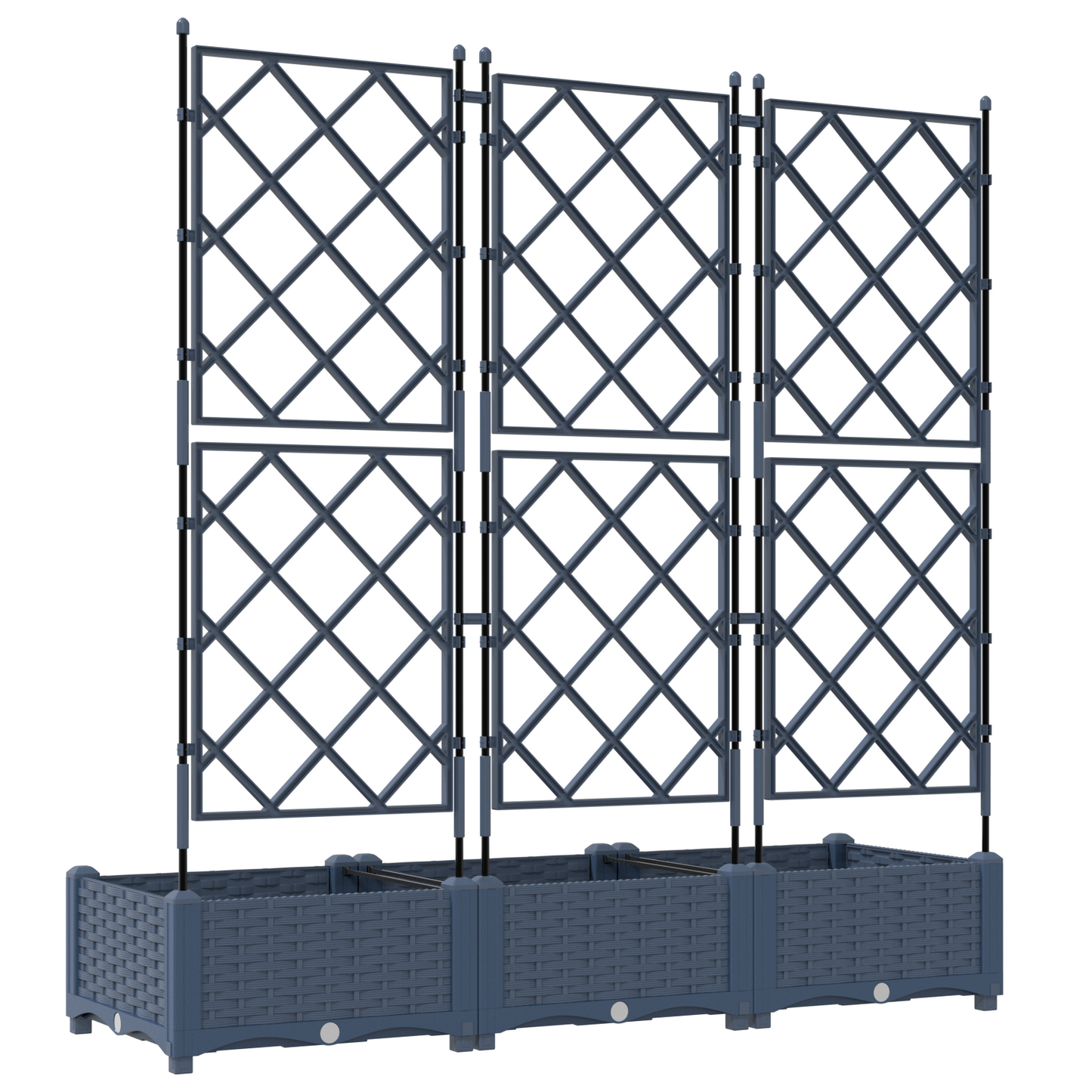 vidaXL Κηποτινάκι με Τρέλα 3 pcs Γκρι 120 x 40 x 125.5 εκ. PP