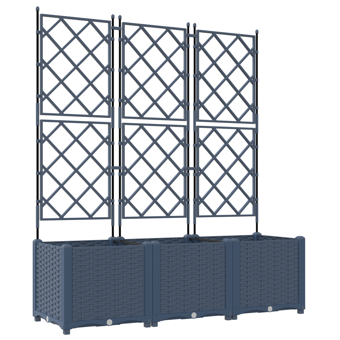 vidaXL Κηποτινάκι με Τρέλα 3 pcs Γκρι 120 x 40 x 143 εκ. PP