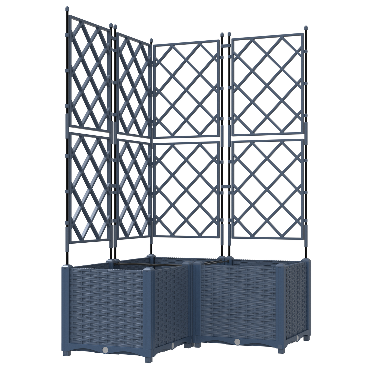 vidaXL Κηποτινάκι με Τρέλα 3 pcs Γκρι 80 x 80 x 143 εκ. PP