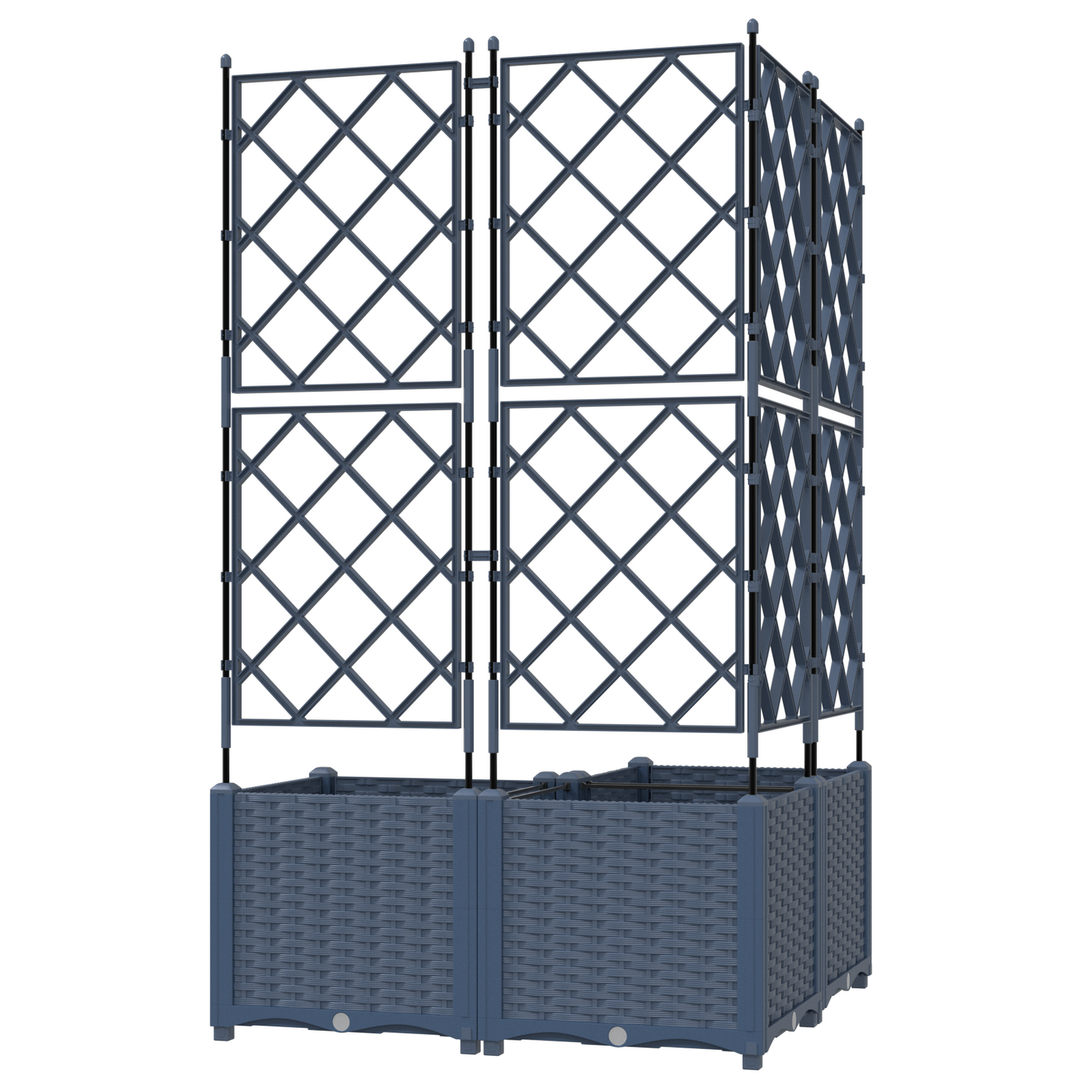 vidaXL Κηποτινάκι με Τρέλα 3 pcs Γκρι 80 x 80 x 143 εκ. PP