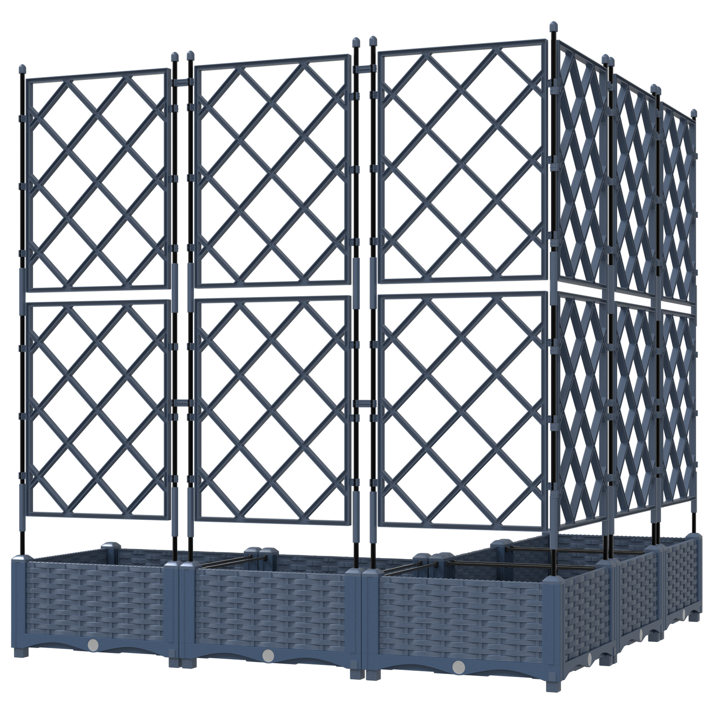 vidaXL Κηποτινάκι με Τρέλα 5 pcs Γκρι 120 x 120 x 125.5 εκ. PP