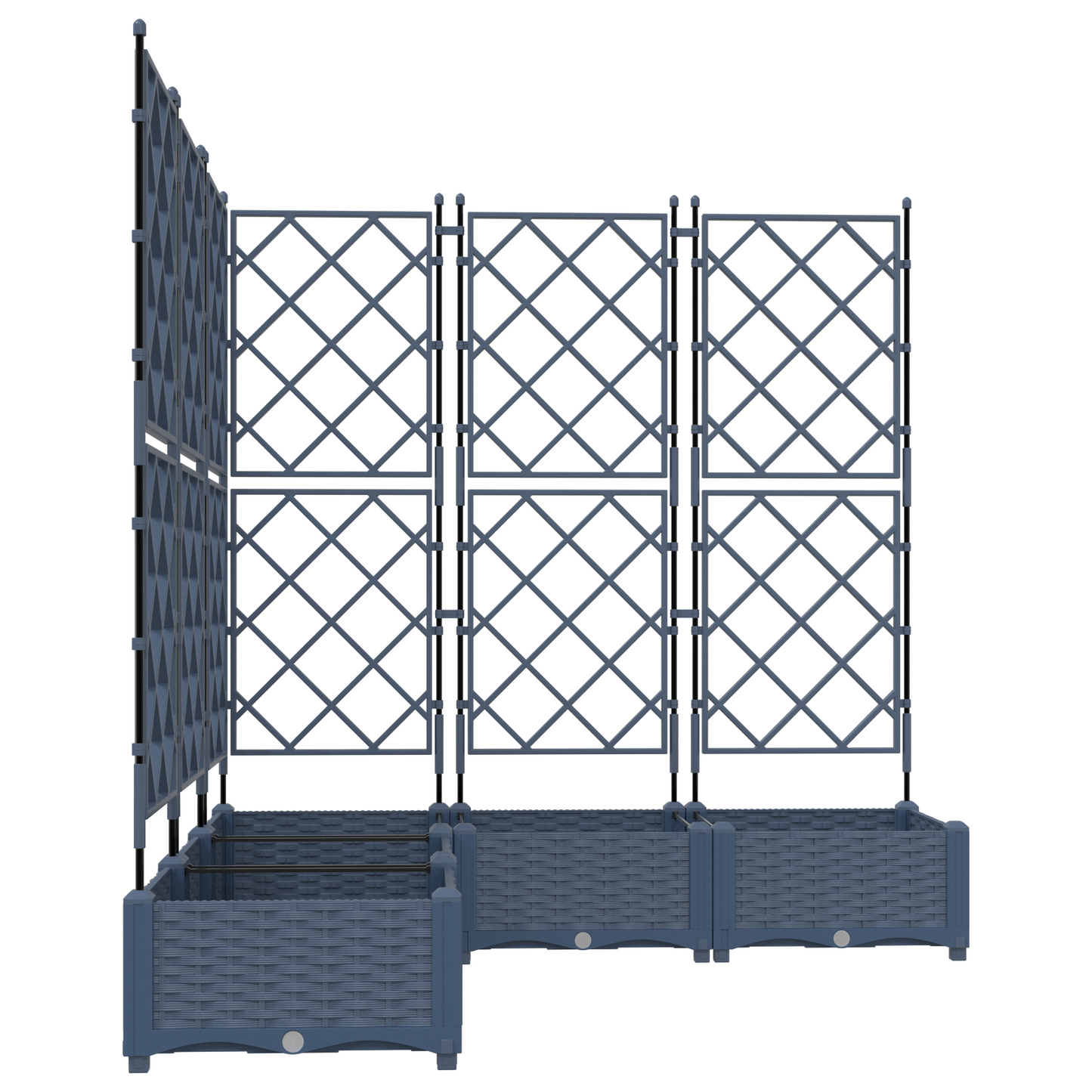 vidaXL Κηποτινάκι με Τρέλα 5 pcs Γκρι 120 x 120 x 125.5 εκ. PP