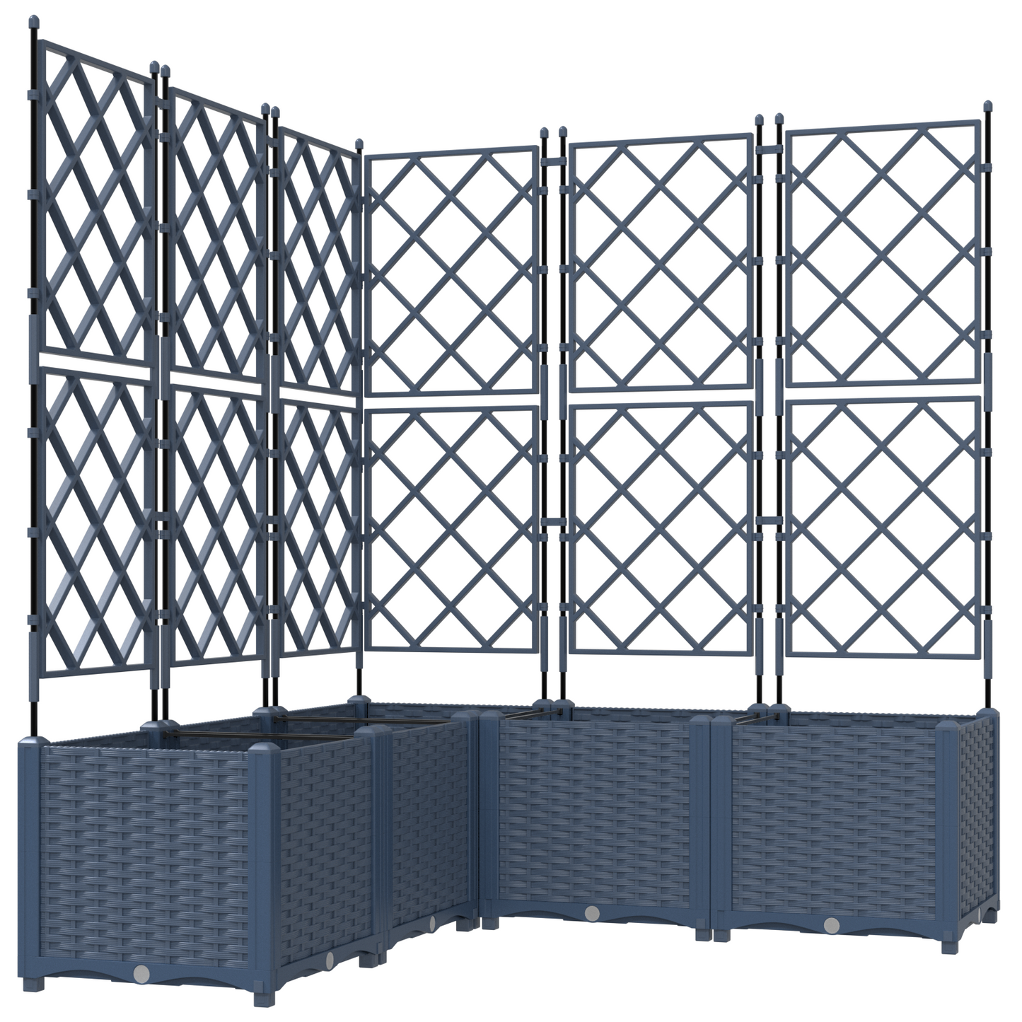vidaXL Κηποτινάκι με Τρέλα 5 pcs Γκρι 120 x 120 x 143 εκ. PP