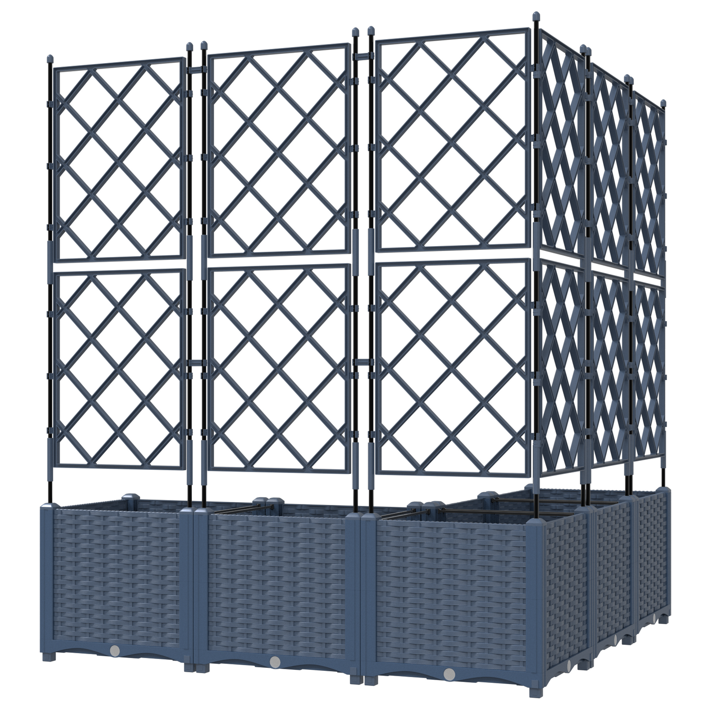 vidaXL Κηποτινάκι με Τρέλα 5 pcs Γκρι 120 x 120 x 143 εκ. PP