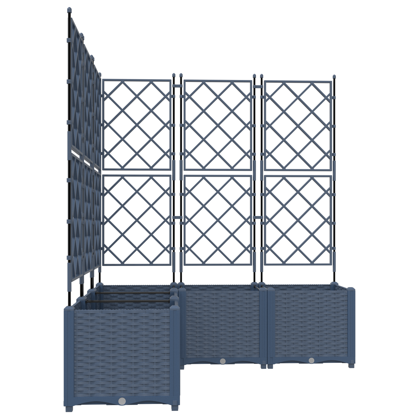 vidaXL Κηποτινάκι με Τρέλα 5 pcs Γκρι 120 x 120 x 143 εκ. PP