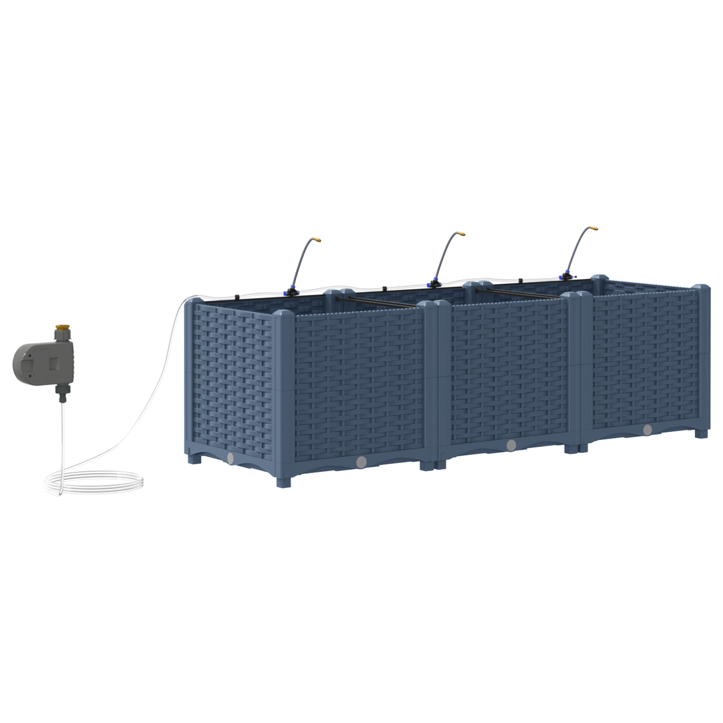 vidaXL Ζαρντινιέρες κήπου Γκρι 120 x 40 x 37.5 cm Ατσάλι