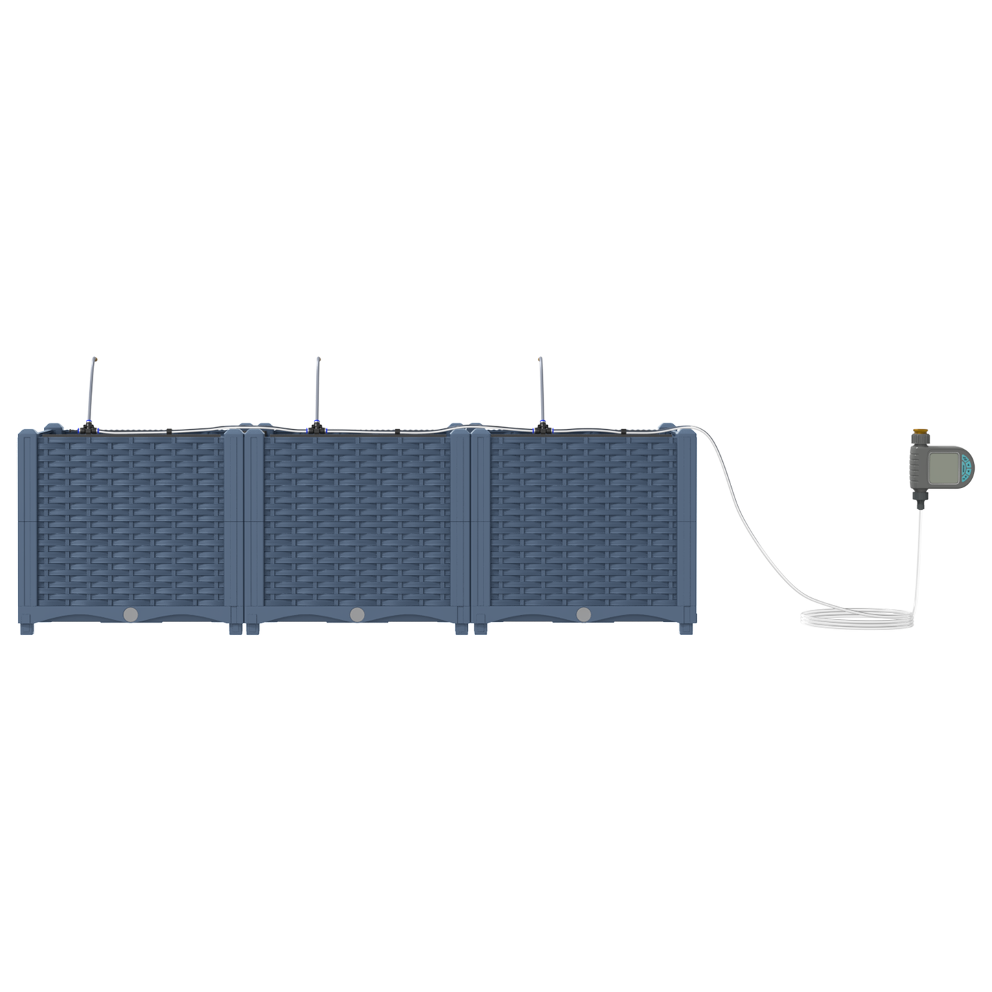 vidaXL Ζαρντινιέρες κήπου Γκρι 120 x 40 x 37.5 cm Ατσάλι