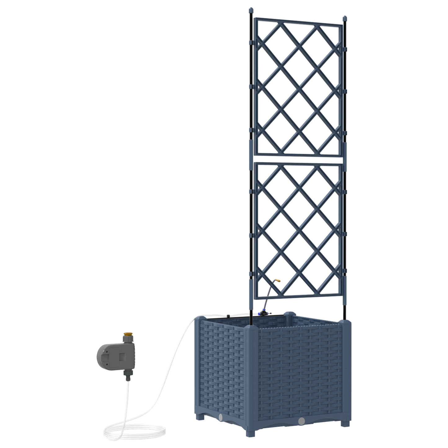 vidaXL Ζαρντινιέρες κήπου Γκρι 40 x 40 x 142 cm Ατσάλι