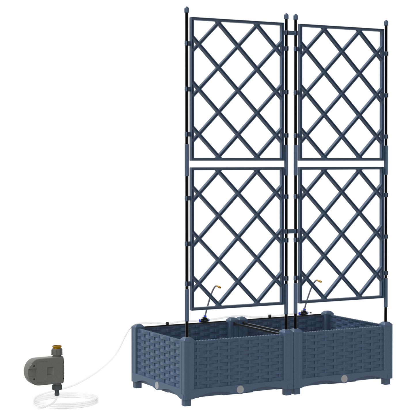 vidaXL Ζαρντινιέρες κήπου Γκρι 80 x 40 x 126 cm Ατσάλι