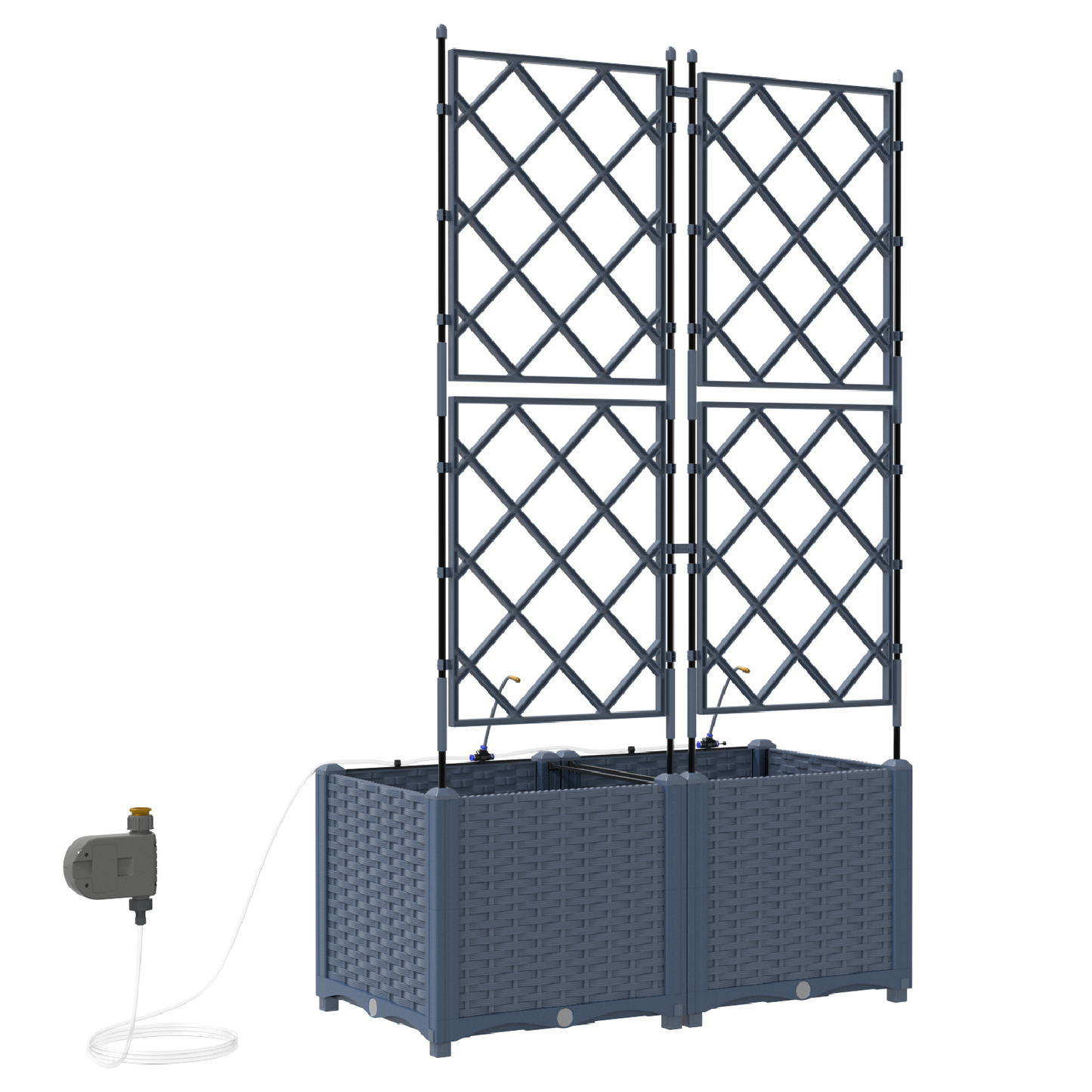 vidaXL Ζαρντινιέρες κήπου Γκρι 80 x 40 x 142 cm Ατσάλι