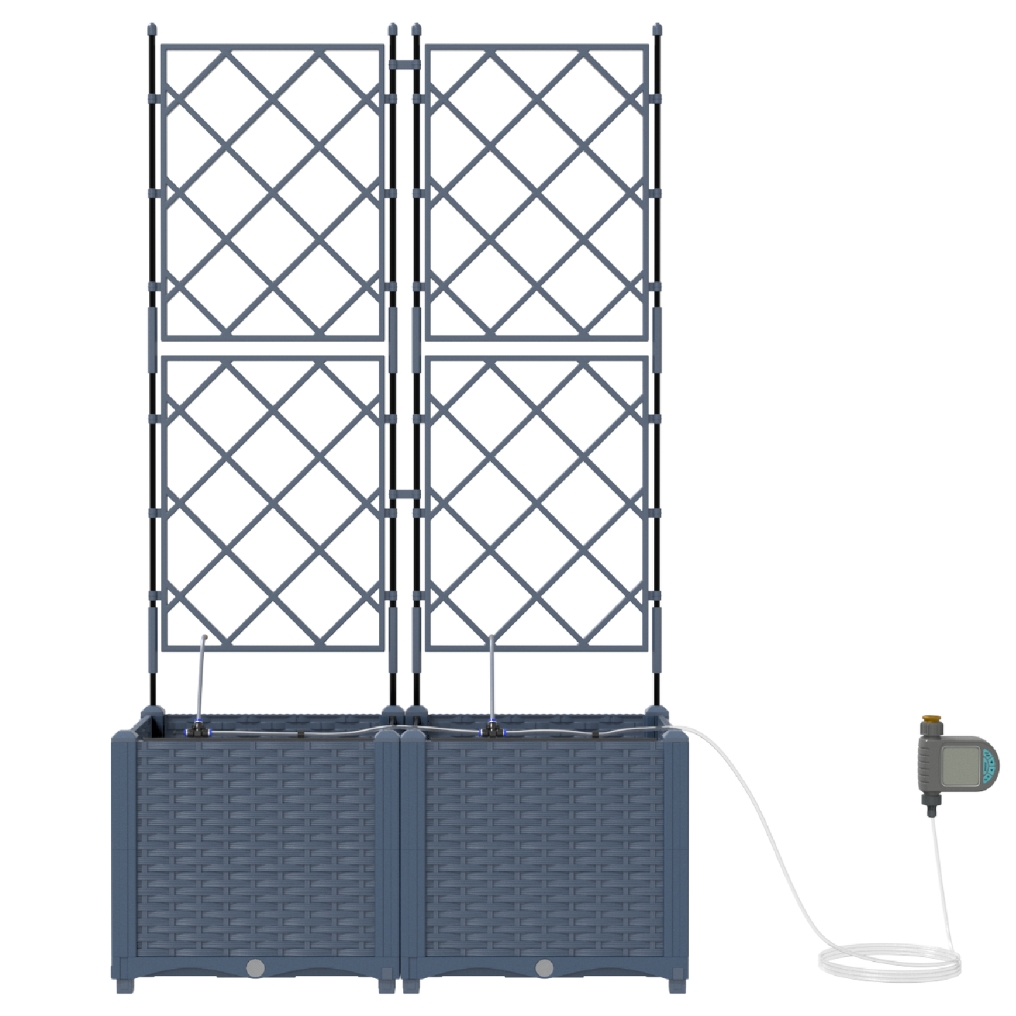 vidaXL Ζαρντινιέρες κήπου Γκρι 80 x 40 x 142 cm Ατσάλι