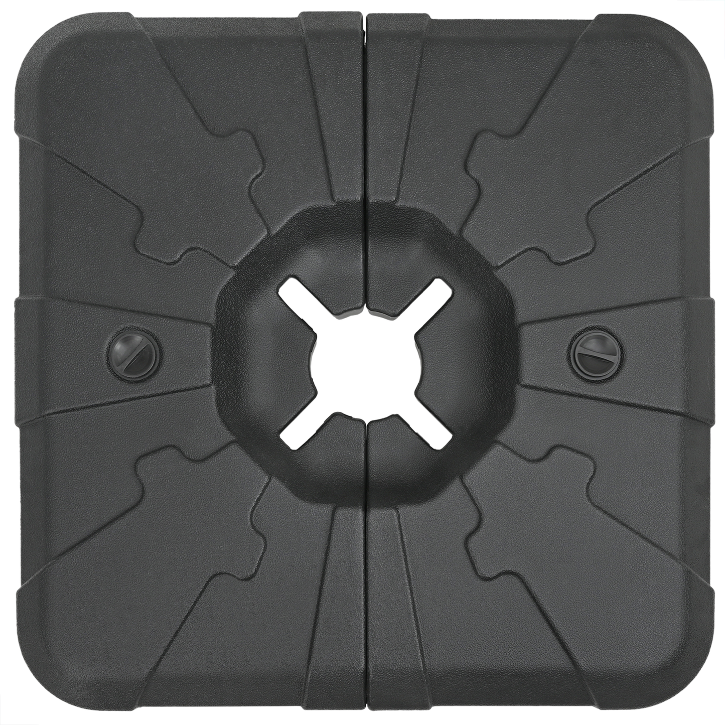 vidaXL Σετ Βάσης Ομπρέλας 2 pcs Μαύρο 88.5 x 88.5 x 12 εκ. Πλαστικό