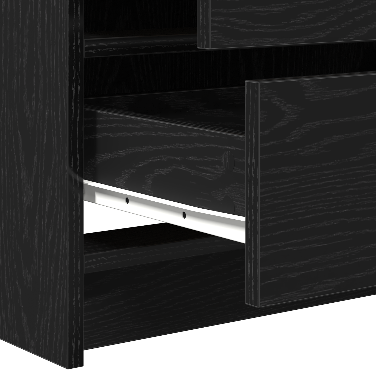 vidaXL Κομοδίνο Μαύρη δρυς 78.5 x 41 x 135 εκ Επεξεργασμένο ξύλο