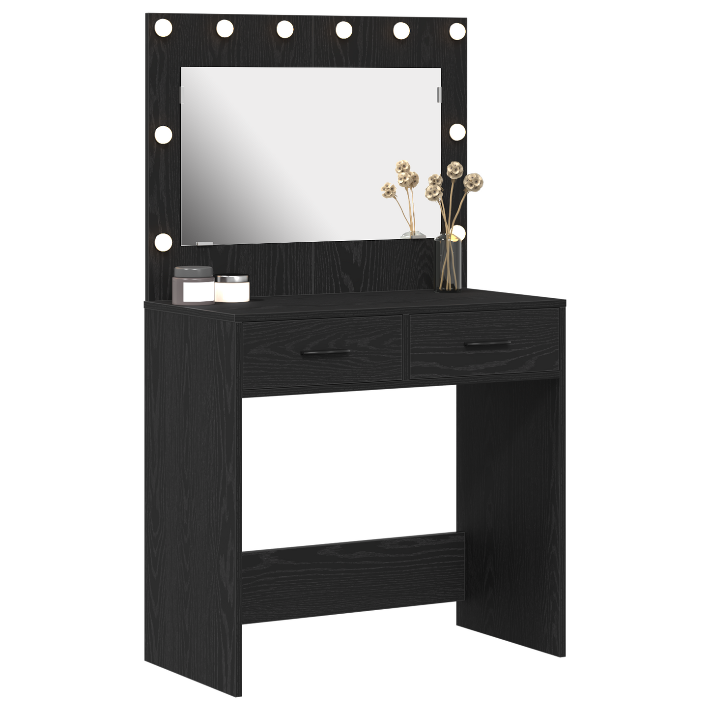 vidaXL Κομοδίνο Μαύρη δρυς 78.5 x 41 x 135 εκ Επεξεργασμένο ξύλο