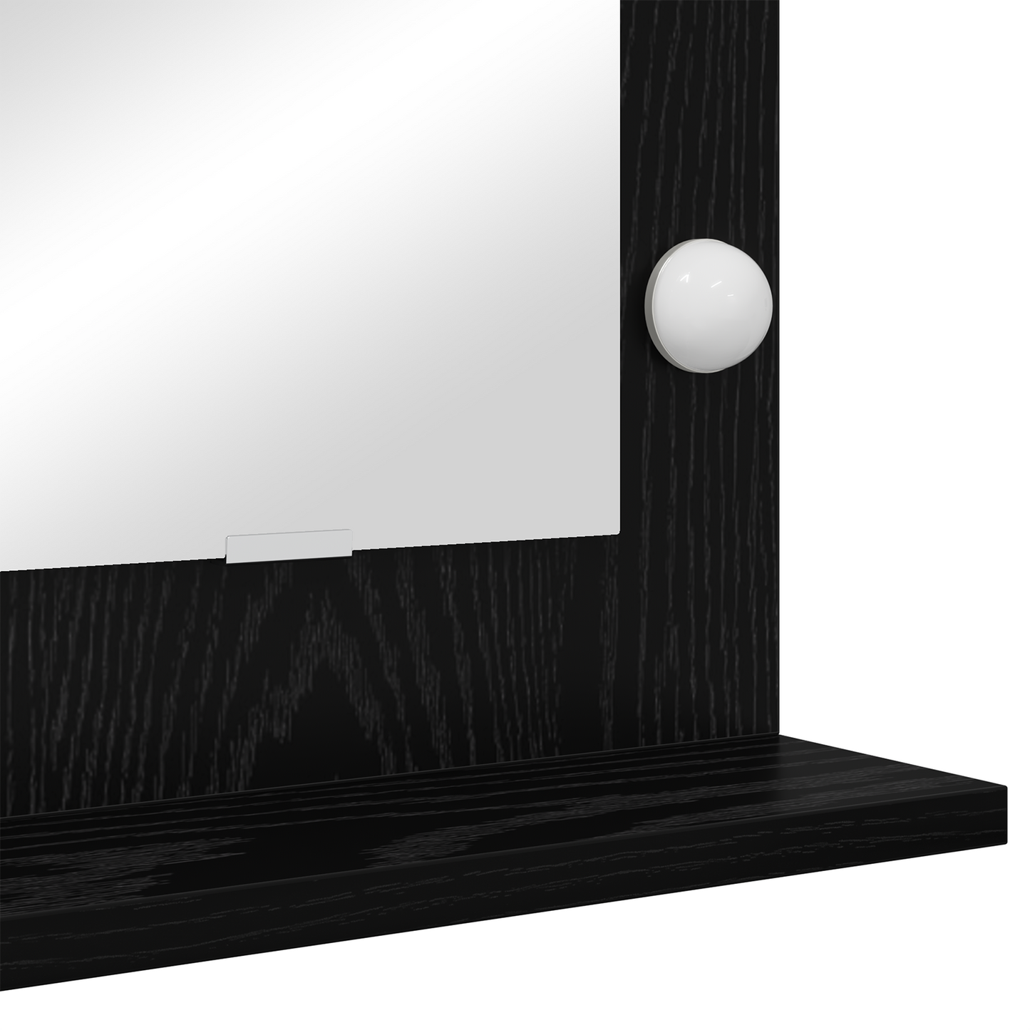 vidaXL Καθρέφτης Vanity με LED Φώτα Μαύρο Δρύς 60x55x18 εκ.