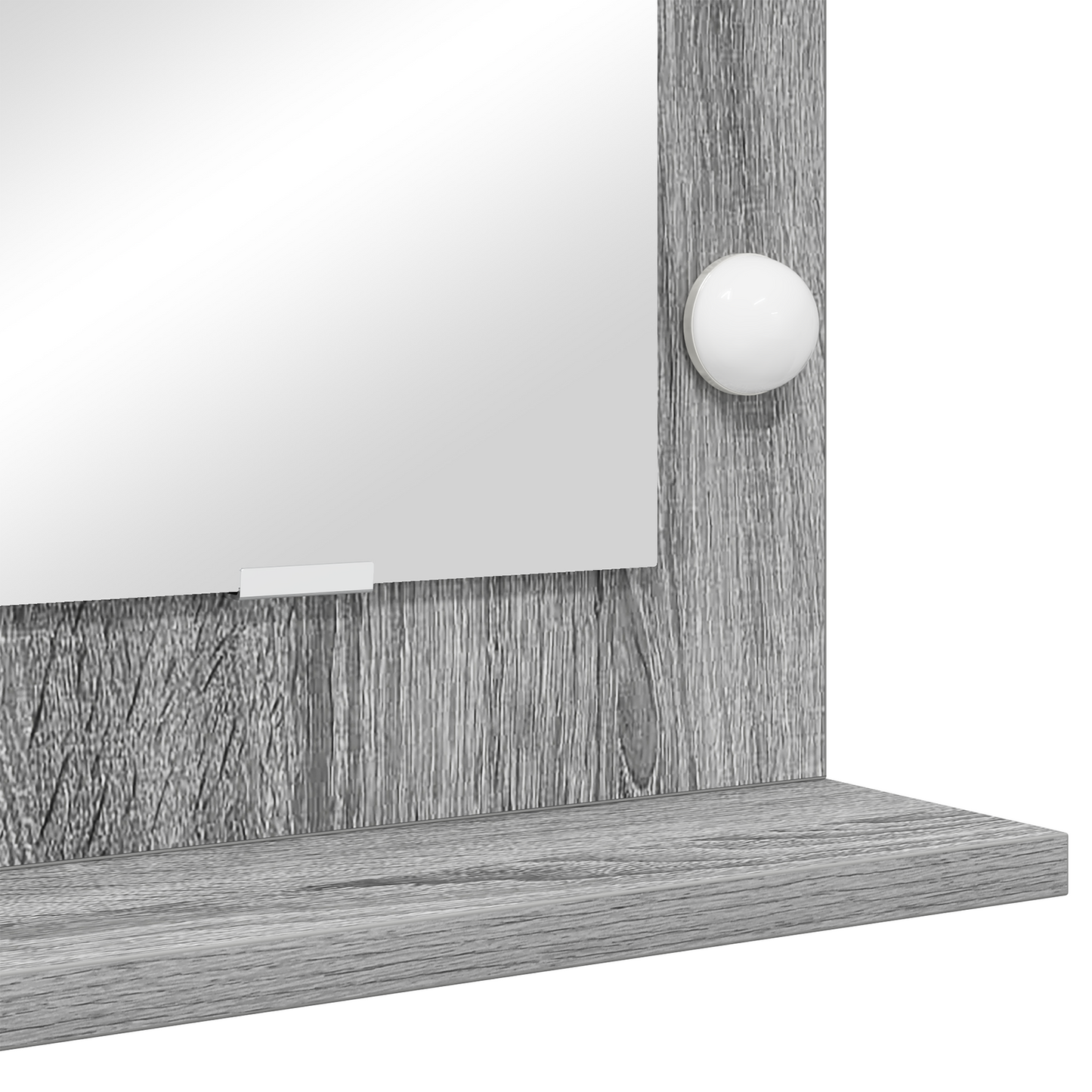 vidaXL Καθρέφτης Vanity με LED Φώτα Γκρι Σονομά 60x55x18 εκ