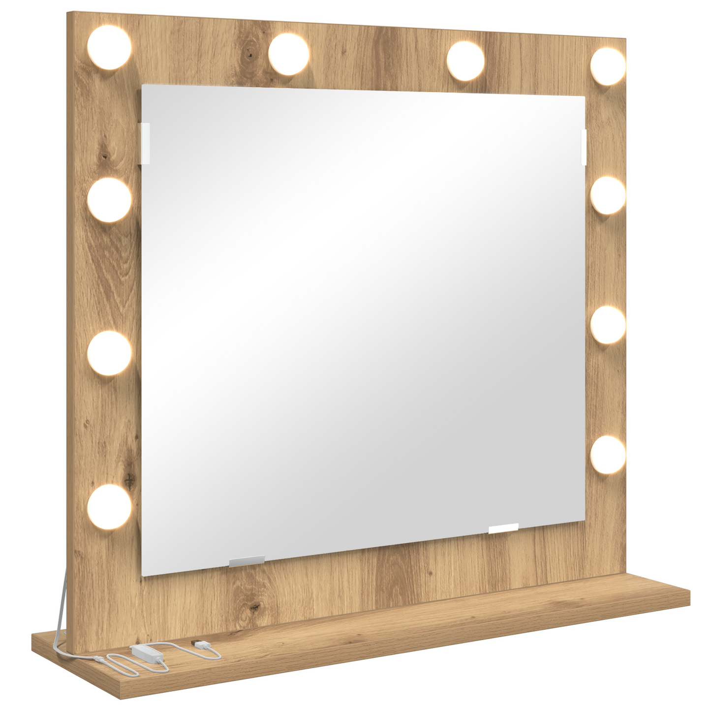 vidaXL Καθρέφτης τουαλέτας με καθρέφτη Artisan Oak 60 x 55 x 18 εκ.