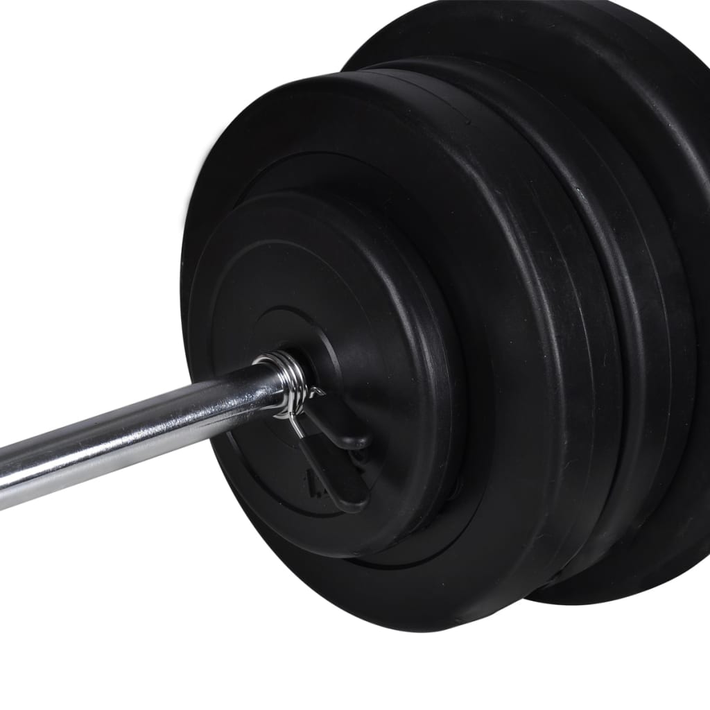 Set of Weight Lifting Barbell and 2 Dumbbells with Weights 60.5kg