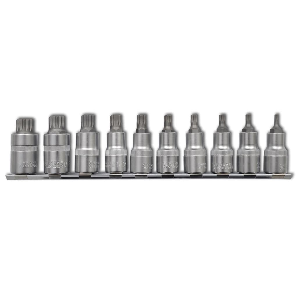 Set of 12-point bits 10 pcs. on a rack