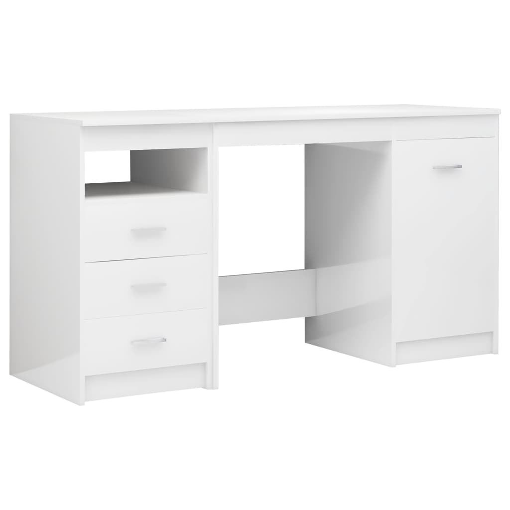 vidaXL Γραφείο Γυαλιστερό Λευκό 140 x 50 x 76 εκ. από Μοριοσανίδα