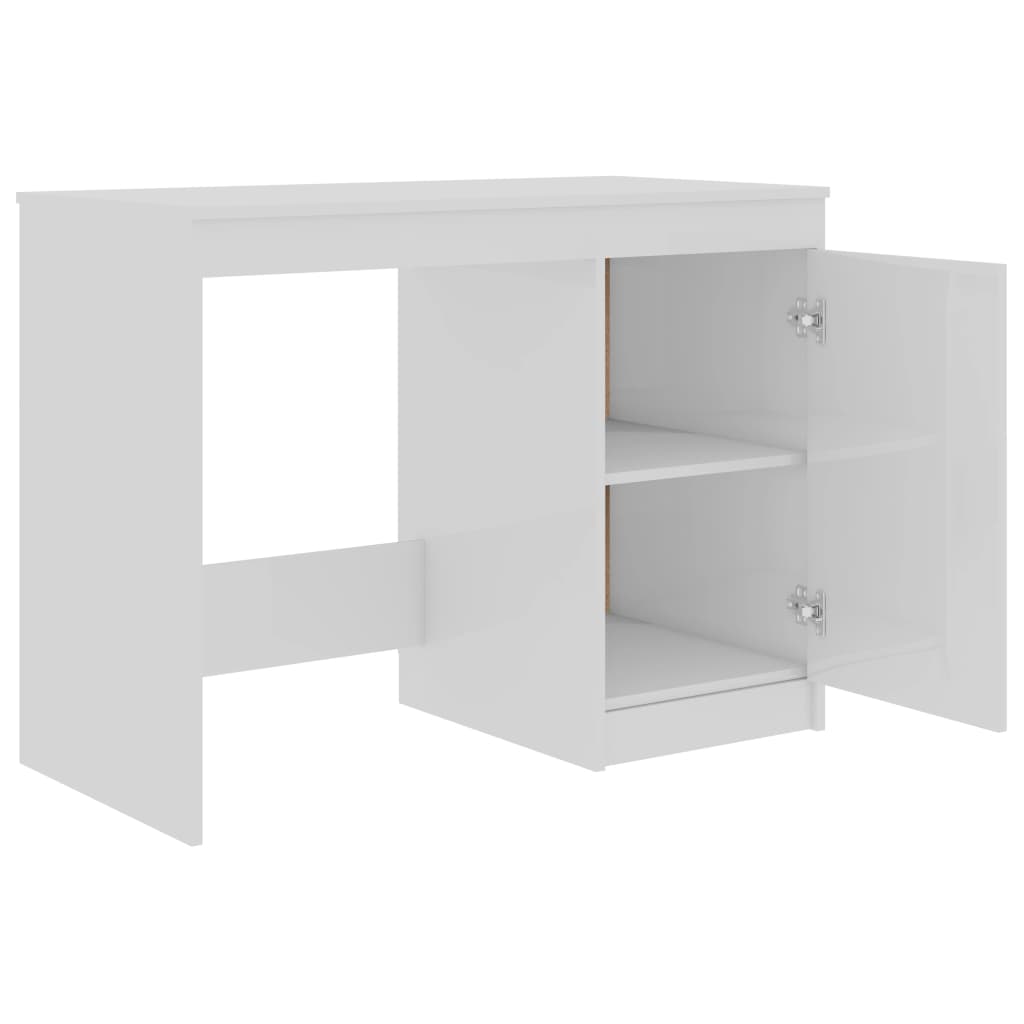 vidaXL Γραφείο Γυαλιστερό Λευκό 140 x 50 x 76 εκ. από Μοριοσανίδα