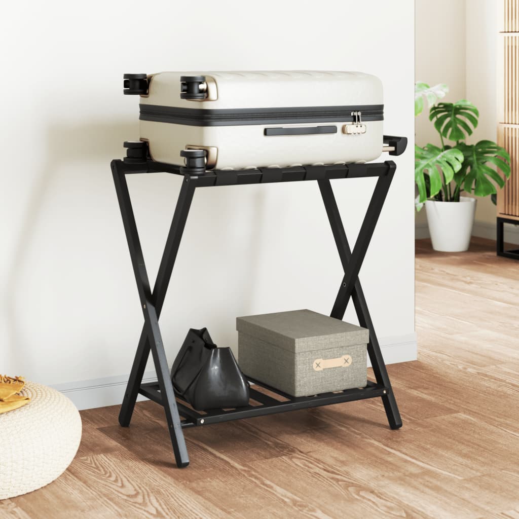 vidaXL Ράφι Αποσκευών Μαύρο 68 x 38 x 58 εκ. από Μπαμπού