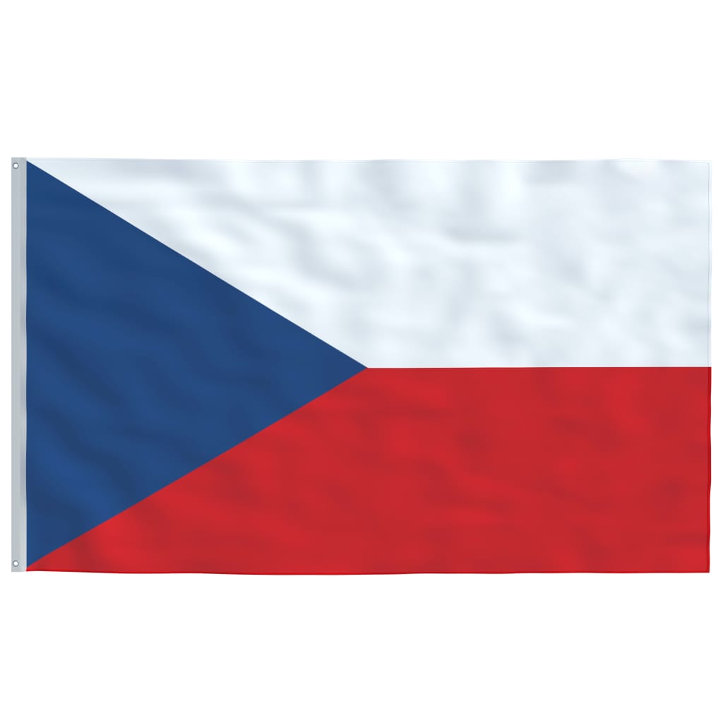vidaXL Czech Flag and Pole 6.23 m Aluminum