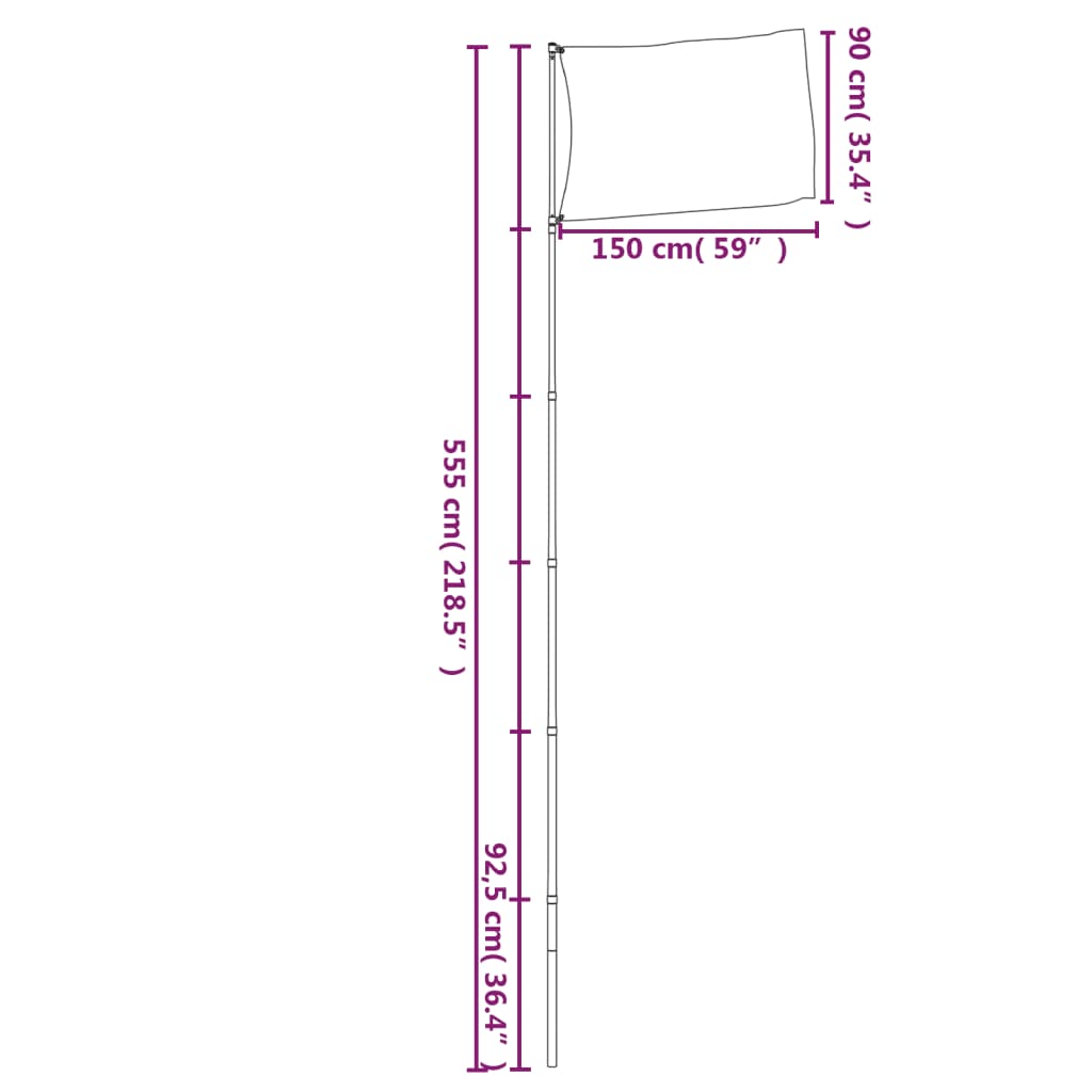 vidaXL Belgium Flag and Pole 6.23 m Aluminium