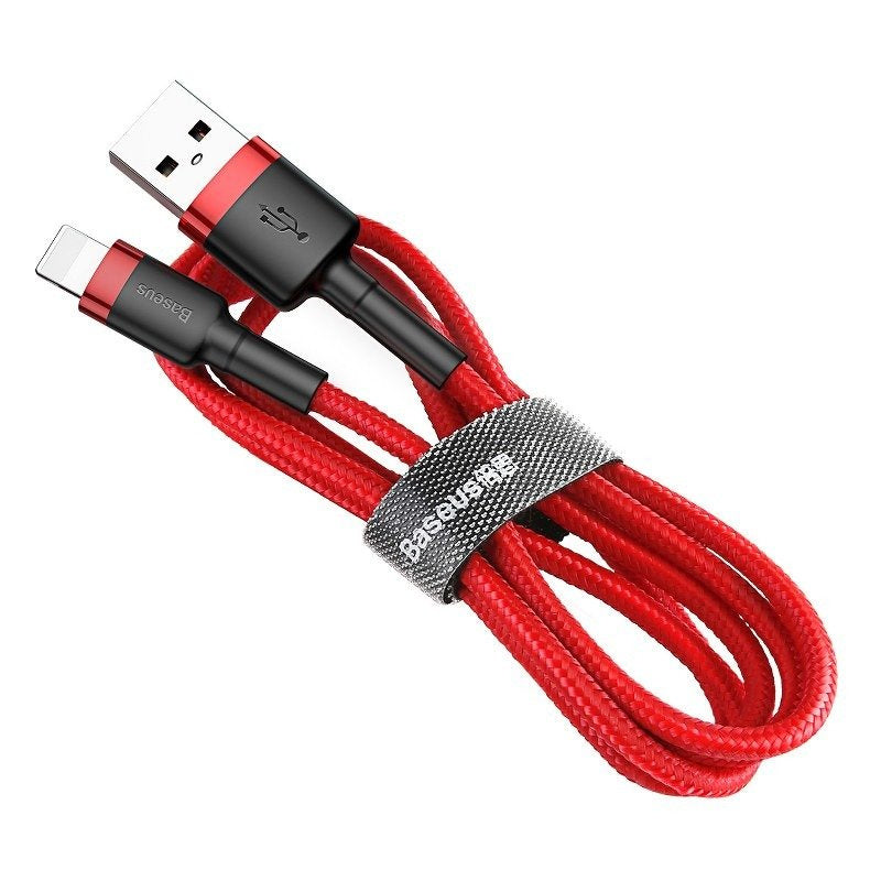 Baseus Καλώδιο USB σε Lightning Cafule 2.4A 1m (Μαύρο/Κόκκινο)
