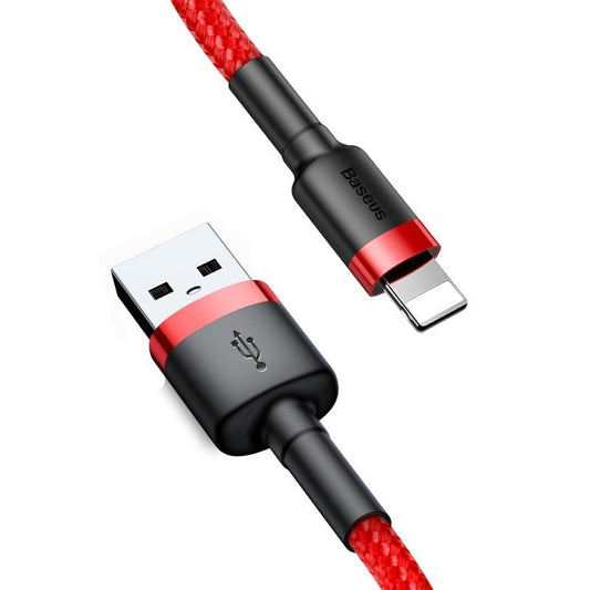 Baseus Καλώδιο USB σε Lightning Cafule 2.4A 1m (Μαύρο/Κόκκινο)