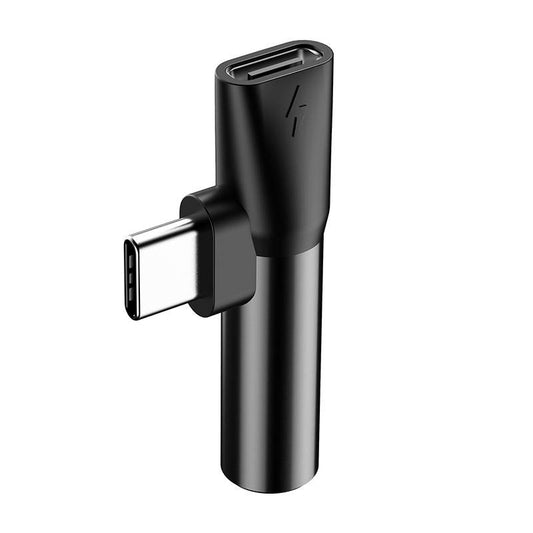 Baseus Μετατροπέας Ήχου USB-C σε Mini Jack 3.5mm + USB-C (Μαύρο)