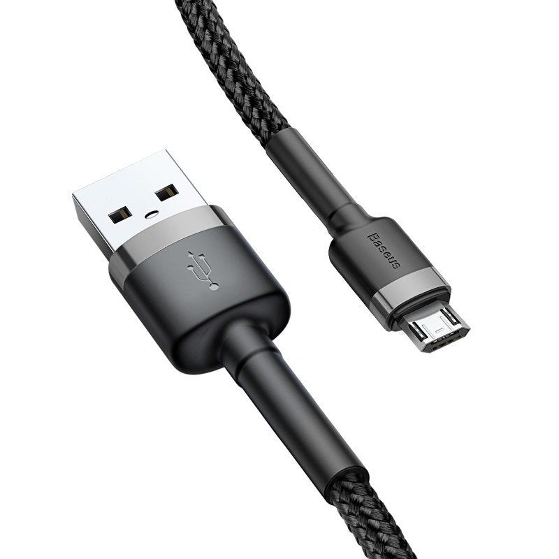 Baseus Καλώδιο MicroUSB Cafule 2.4A  0.5m (Μαύρο/Γκρι)