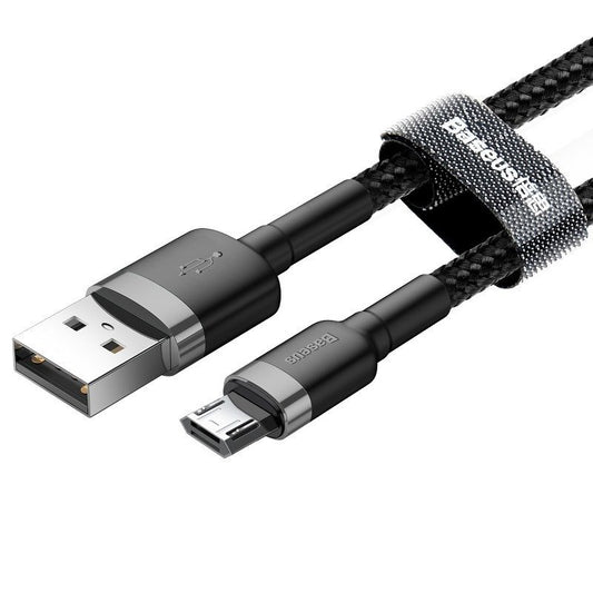 Baseus Καλώδιο MicroUSB Cafule 2.4A 0.5m (Μαύρο/Γκρι)