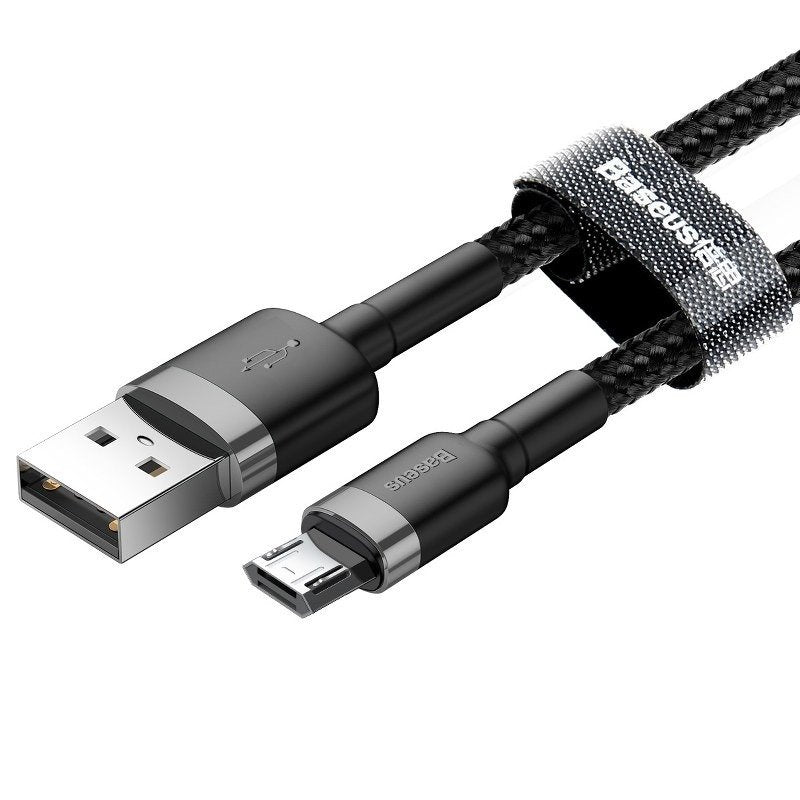 Baseus Καλώδιο MicroUSB Cafule 2.4A 1m (Γκρι/Μαύρο)