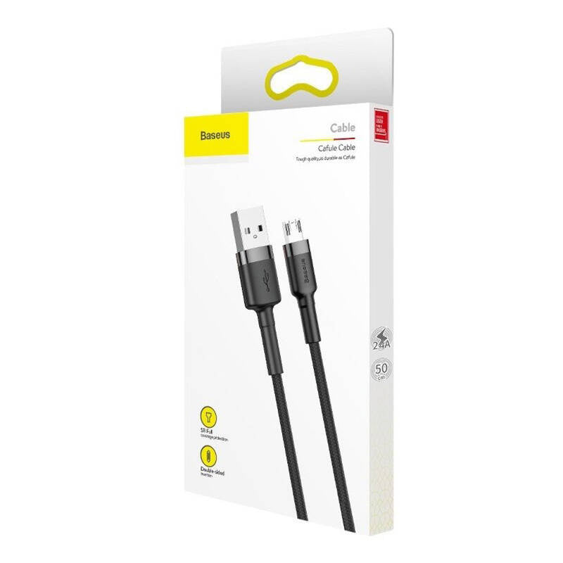 Baseus Καλώδιο MicroUSB Cafule 1.5A 2m (Γκρι/Μαύρο)