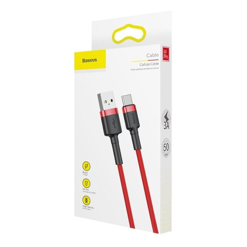 Baseus Καλώδιο USB-C Cafule 3A 1m (Κόκκινο)