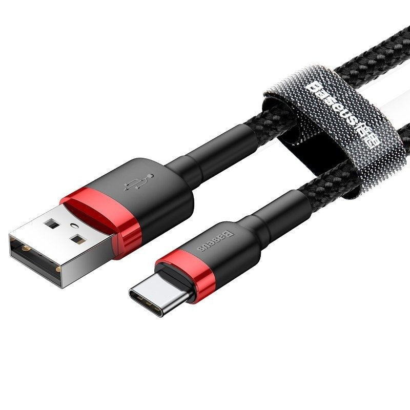 Baseus Καλώδιο USB-C Cafule 3A 1m (Κόκκινο/Μαύρο)