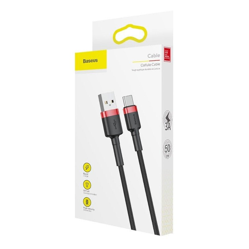 Baseus Καλώδιο USB-C Cafule 3A 1m (Κόκκινο/Μαύρο)
