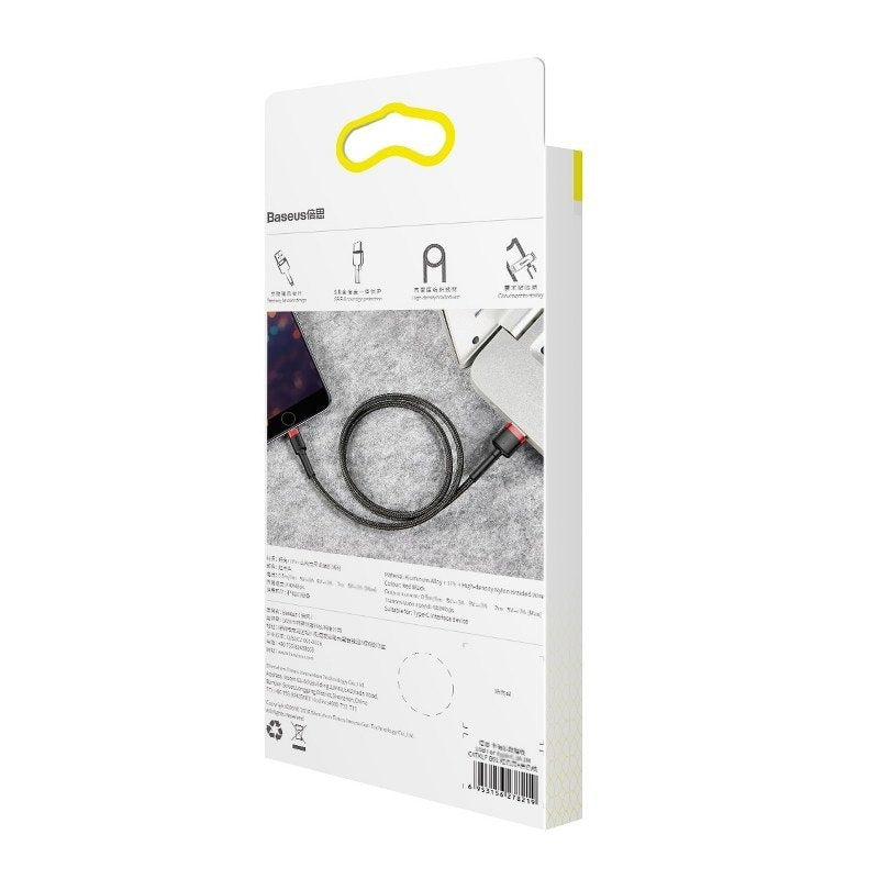 Baseus Καλώδιο USB σε Lightning Cafule 1.5A 2m (Μαύρο/Κόκκινο)