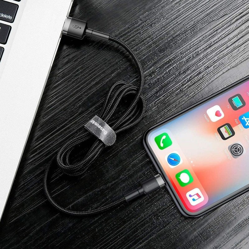 Baseus Καλώδιο USB σε Lightning Cafule 1.5A 2m (Γκρι/Μαύρο)
