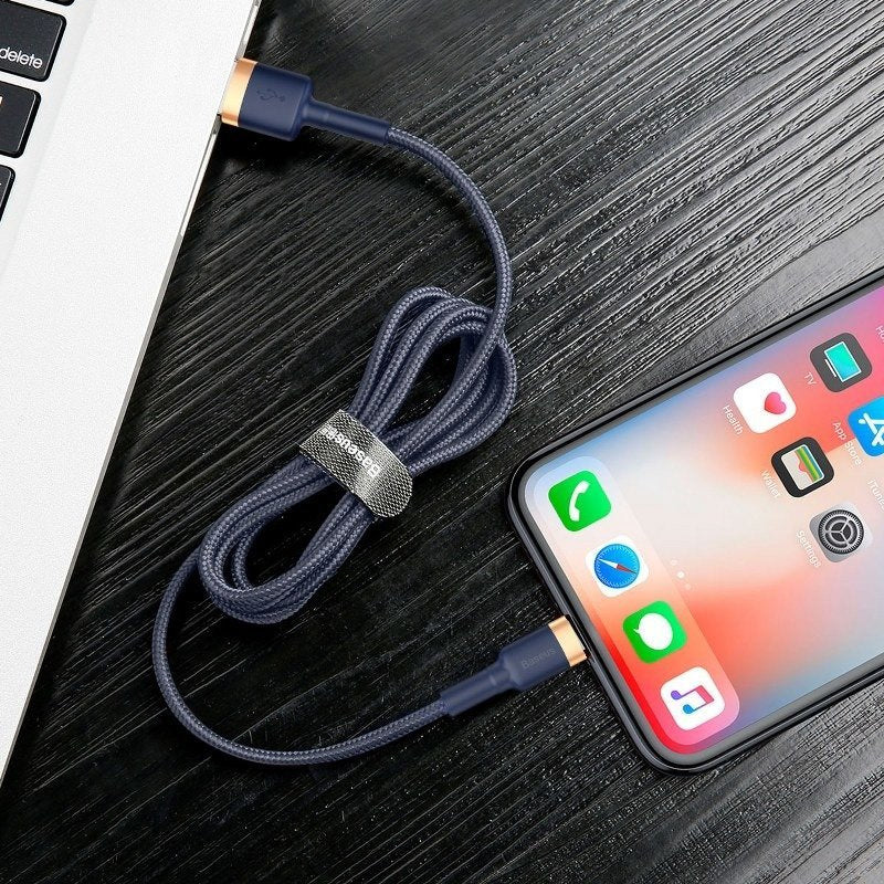 Baseus Καλώδιο Lightning Cafule 1.5A 2m (Σκούρο Μπλε/Χρυσό)