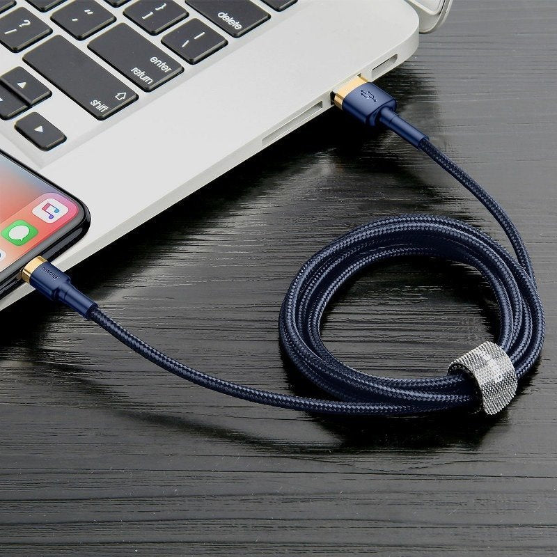Baseus Καλώδιο Lightning Cafule 1.5A 2m (Σκούρο Μπλε/Χρυσό)