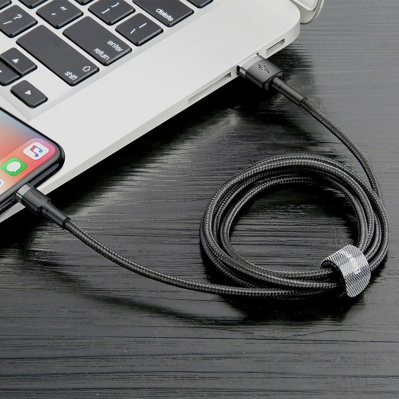 Baseus Καλώδιο USB σε Lightning Cafule 2.4A 0.5m (Γκρι/Μαύρο)