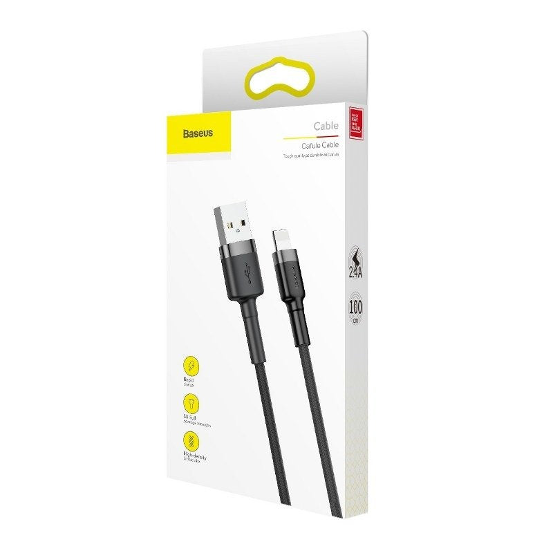 Baseus Καλώδιο USB σε Lightning Cafule 2.4A 0.5m (Γκρι/Μαύρο)