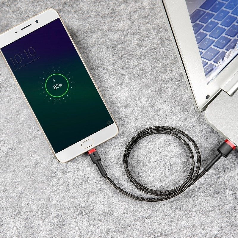 Baseus Καλώδιο MicroUSB Cafule 2A 3m (Μαύρο/Κόκκινο)
