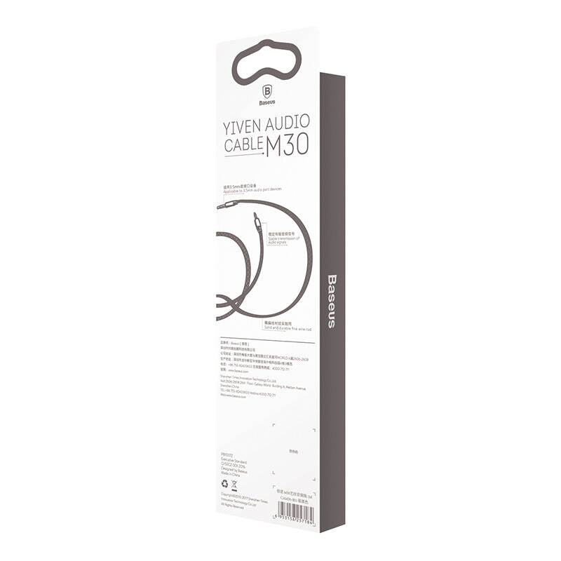 Baseus Καλώδιο Ήχου Yiven Male Mini Jack 3.5mm-Male 3.5mm 1.5m (Ασημί/Μαύρο)