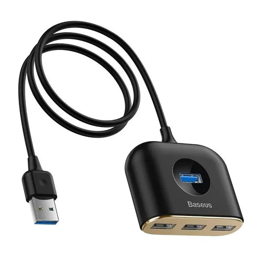 Baseus HUB Square Round USB Adapter USB 3.0 σε 1x USB 3.0 + 3x USB 2.0.1m (Μαύρο)